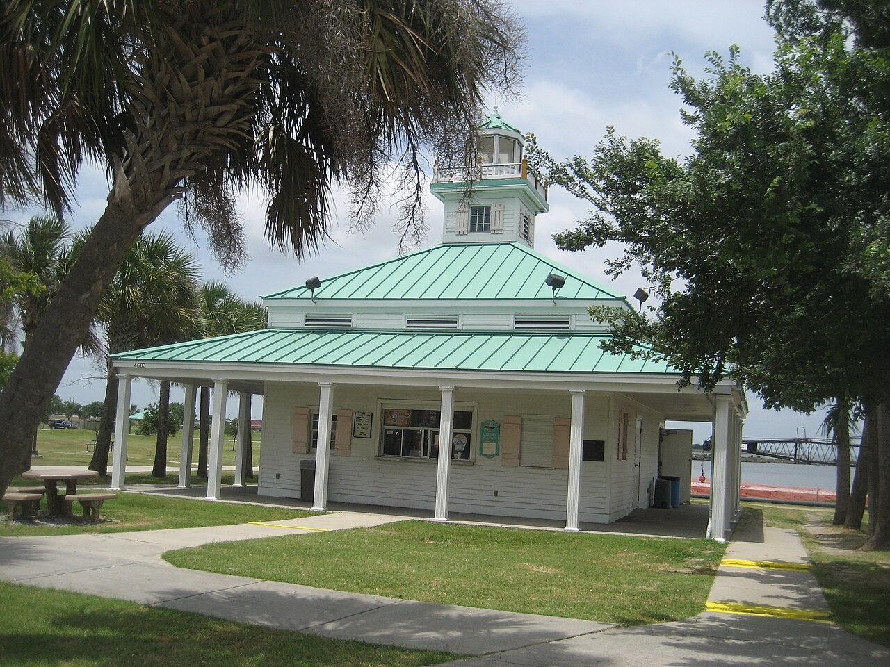 The lighthouse-topped pavilion at Laketown on Lake Pontchartrain in Kenner